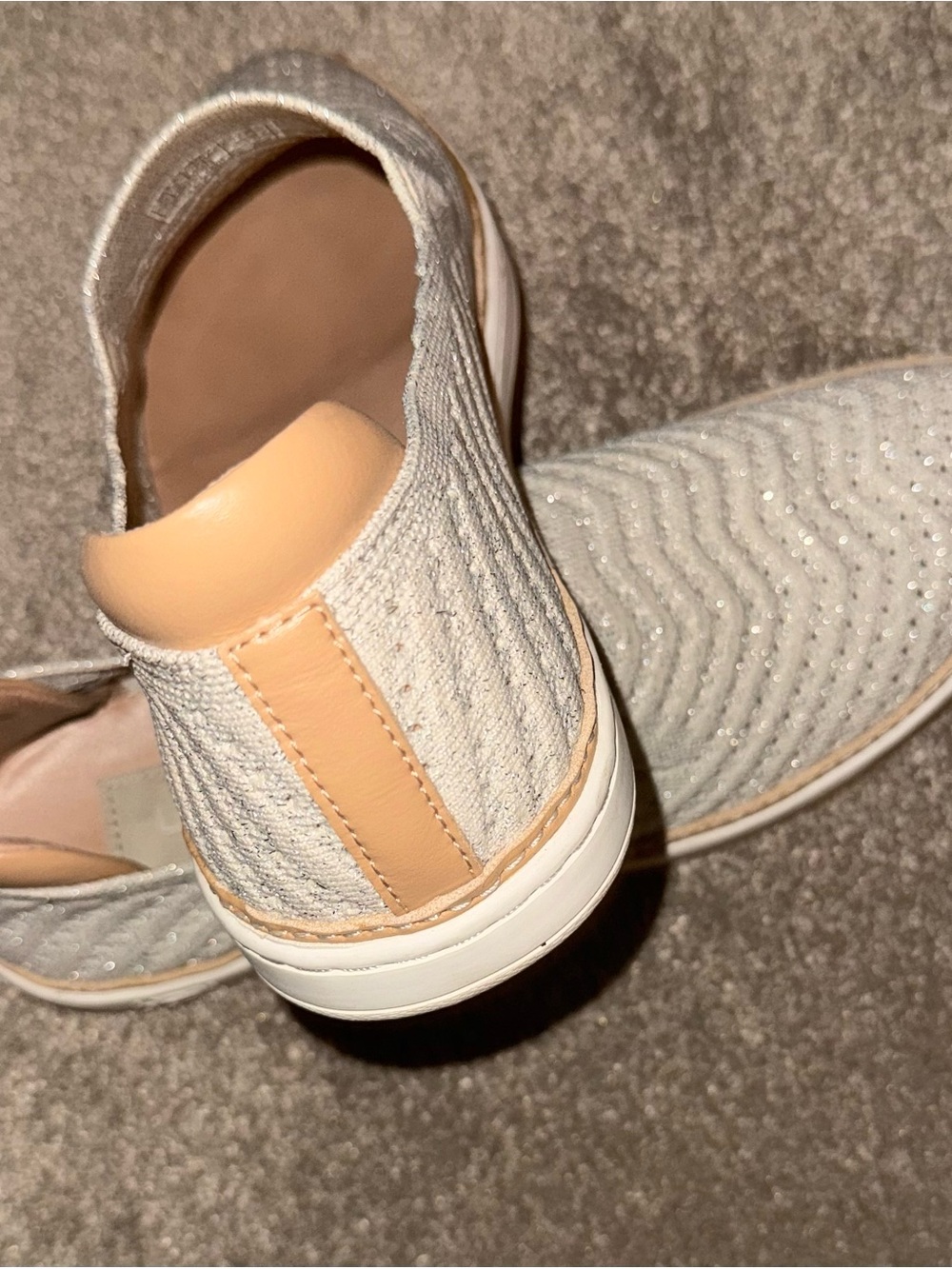 UGG Women's Slip-On Sneakers in Light Gray with Tan Accents